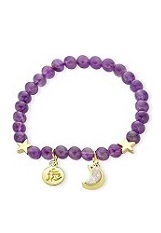 superb little 6mm round purple amethyst birthstone baby bracelet